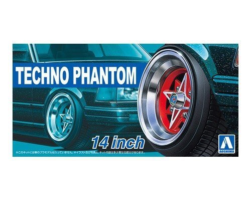 Aoshima 05324 Felgi + Opony Techno - Phantom 14 1/24