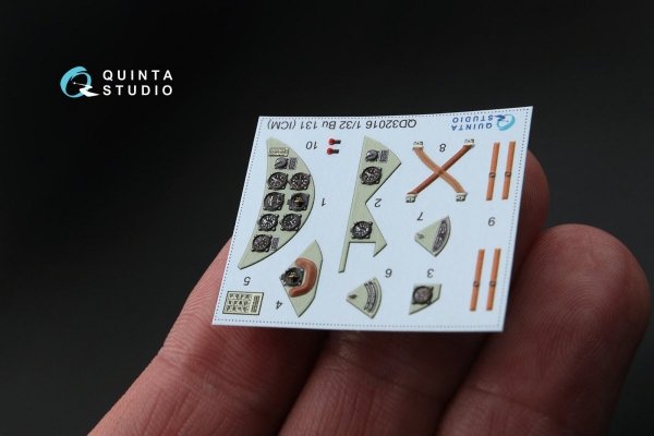 Quinta Studio QD32016 Bu 131 3D-Printed &amp; coloured Interior on decal paper (for ICM kit) 1/32