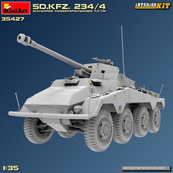 MiniArt 35427 Sd.Kfz. 234/4 SCHWERER PANZERSPÄHWAGEN 7,5 cm. INTERIOR KIT 1/35