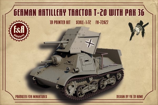 F&amp;A Miniatures FA-72027 T-20 with PAK 36 1/72
