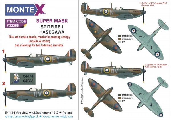 Montex K32368 SPITFIRE I 1/32