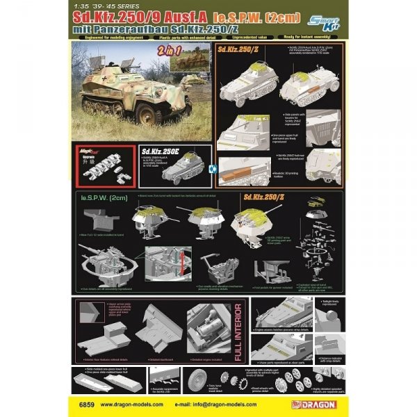 Dragon 6859 Sd.Kfz. 250/9 Ausf. A (2cm KwK) Full Interior 2in1 1/35