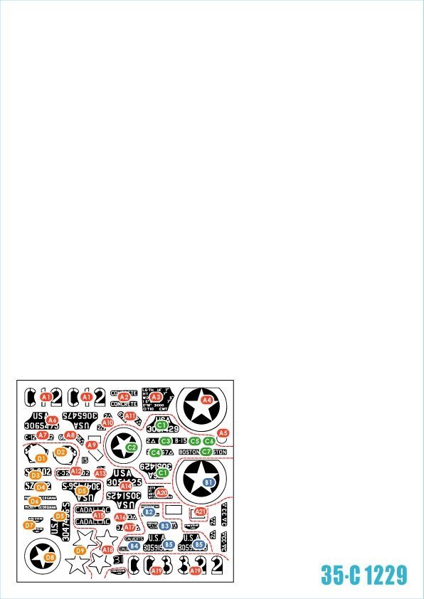 Star Decals 35-C1229 US M5A1 Stuart 1/35