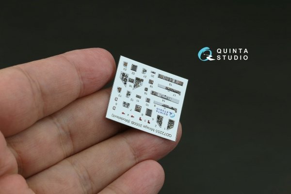 Quinta Studio QD72255 Mirage 2000B 3D-Printed &amp; coloured Interior on decal paper (Modelsvit) 1/72