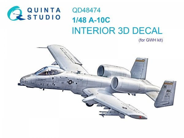 Quinta Studio QD48474 A-10C 3D-Printed coloured Interior on decal paper (GWH) 1/48