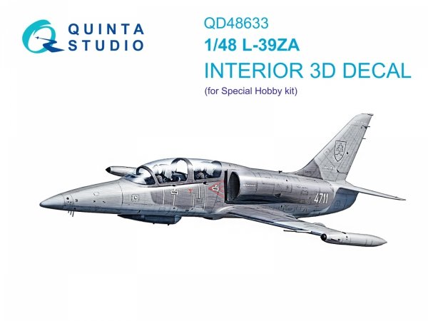 Quinta Studio QD48633 L-39ZA 3D-Printed &amp; coloured Interior on decal paper (Special Hobby) 1/48