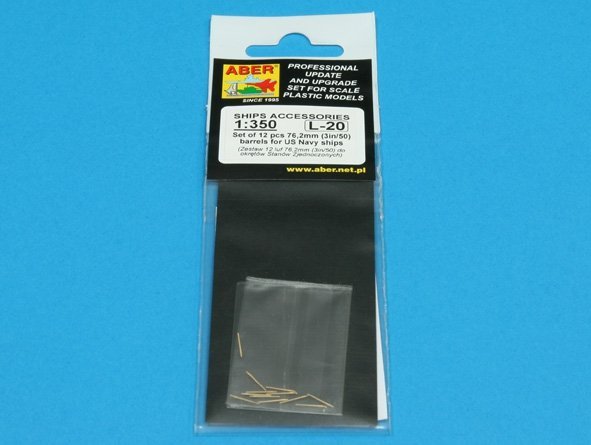Aber 350L-20 Set of 12 pcs 76,2 mm (3in/50) barrels for US Navy ships (1:350)