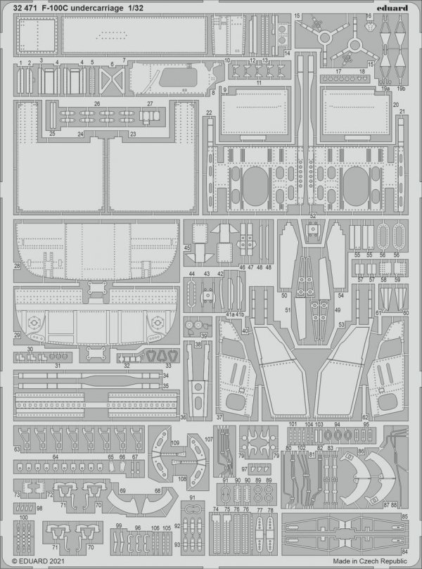 Eduard 32471 F-100C undercarriage TRUMPETER 1/32 