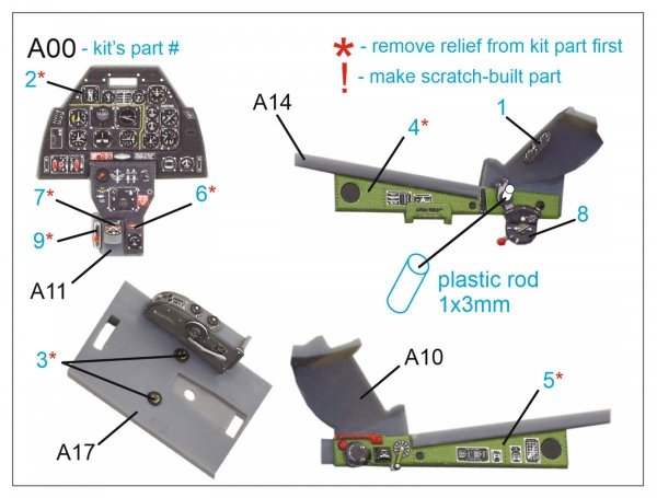 Quinta Studio QDS-48253 P-51D 3D-Printed &amp; coloured Interior on decal paper ( Tamiya ) (small version) 1/48