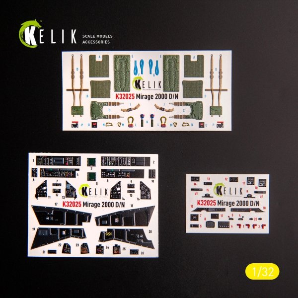 Kelik K32025 Mirage 2000D/N - interior 3D decals for Kitty Hawk/Zimi models kit 1/32