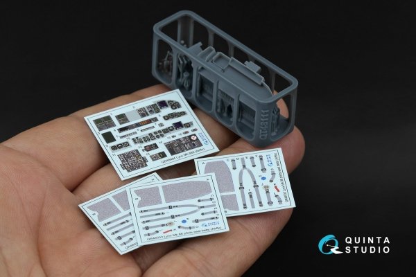 Quinta Studio QD+48484 Lynx Mk88A 3D-Printed &amp; coloured Interior on decal paper ( Airfix )( with 3D-printed resin parts ) 1/48