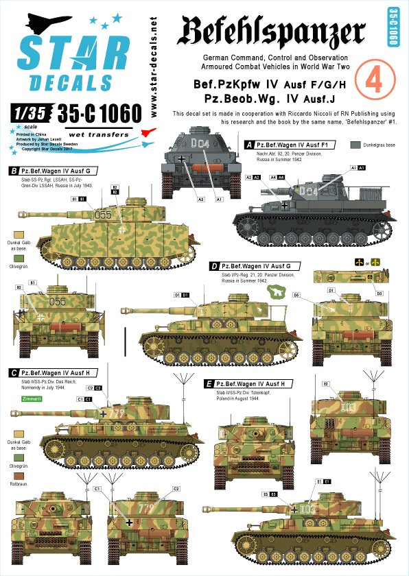 Star Decals 35-C1060 Befehlspanzer # 4 1/35