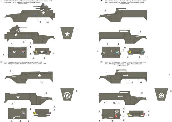 ToRo Model 35D41 - M3/M5A1/M9A1/M14/M16 Half Tracks in Polish service vol.1 1/35