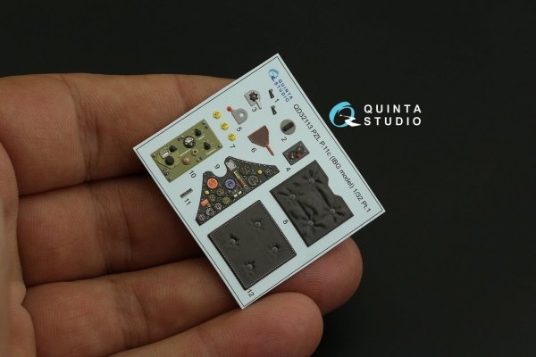 Quinta Studio QD32113 PZL P.11c 3D-Printed &amp; coloured Interior on decal paper (IBG model) 1/32