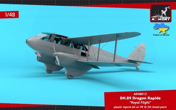 Armory Models 48012 DH.89 Dragon Rapide, Short-Haul Airliner – “Royal Flight” 1/48