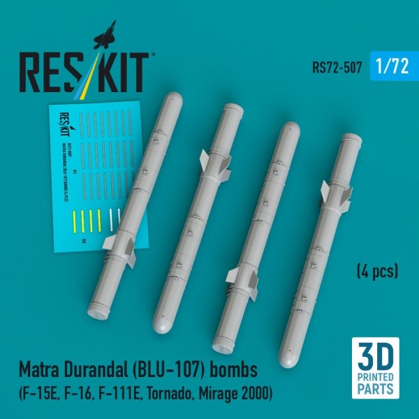 RESKIT RS72-0507 Matra Durandal (BLU-107) bombs (4 pcs) (3D Printed) 1/72