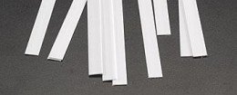 Plastruct 90729 PRĘT 0.5mm x 6.4mm - 250mm (Styrene White) / 10 szt.