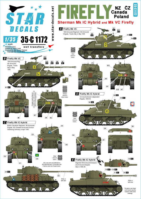Star Decals 35-C1172 Sherman Firefly 1/35