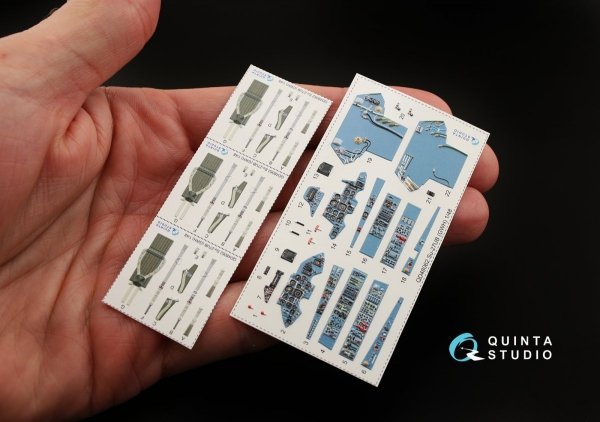 Quinta Studio QD48062 Su-27UB 3D-Printed &amp; coloured Interior on decal paper (for GWH kit) 1/48