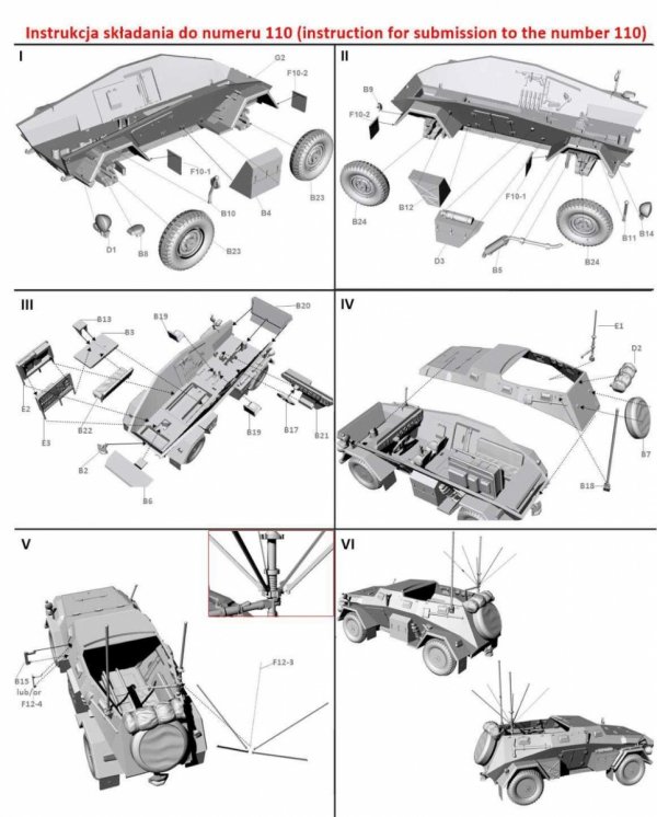 First to Fight PL110 Niemiecki Samochód Dowodzenia Sd.Kfz.247 Ausf.B Z Radiostacją 1/72