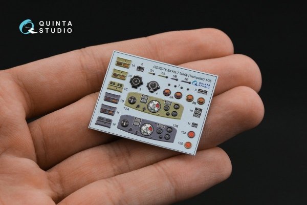 Quinta Studio QD35078 Sd.Kfz.7 family 3D-Printed &amp; coloured Interior on decal paper (Trumpeter) 1/35