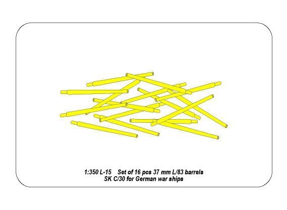 Aber 350L-15 Set of 16 pcs 37 mm L/83 barrels SK C/30 for German ships (1:350)