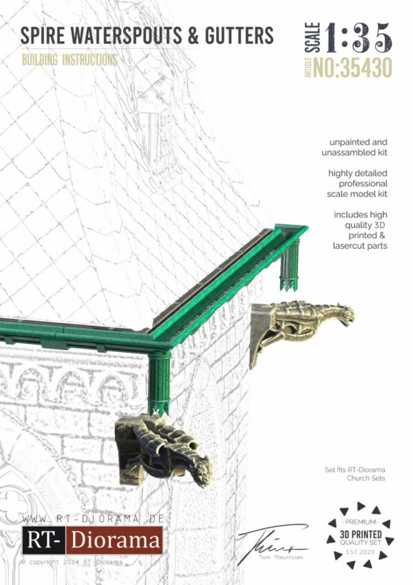 RT-Diorama 35430 Spire Waterspouts &amp; Gutters 1/35