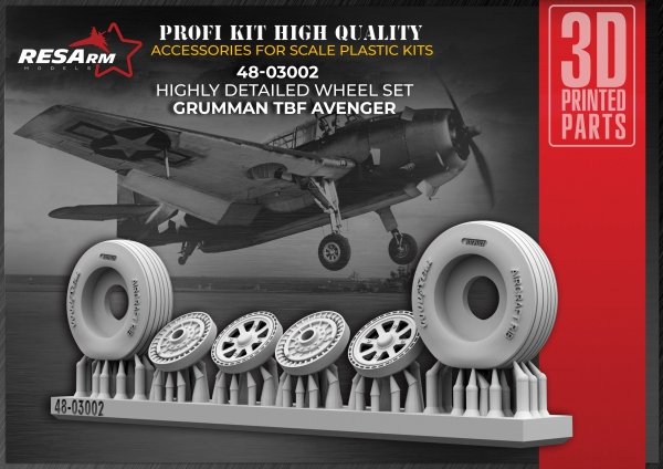 RESArm 48-03002 AVENGER - Wheels under load (3D resin printing) 1/48