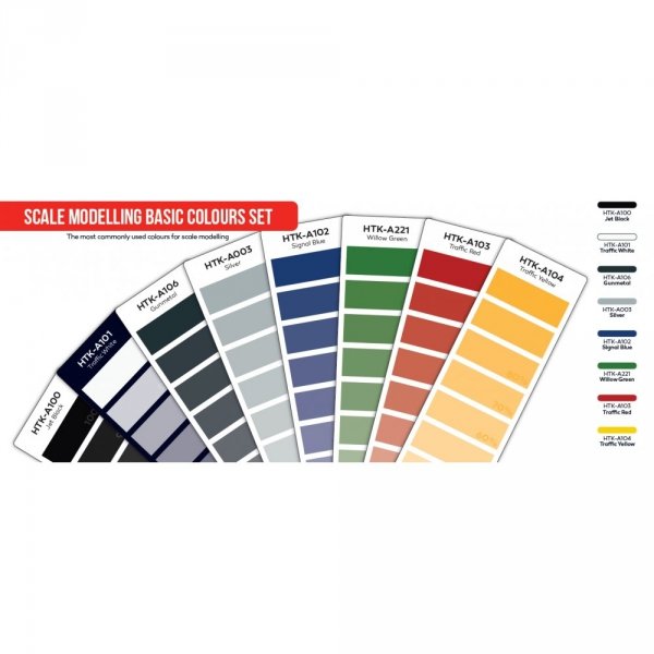 Hataka HTK-AS100 Scale Modelling Basic Colours set (8x17ml)