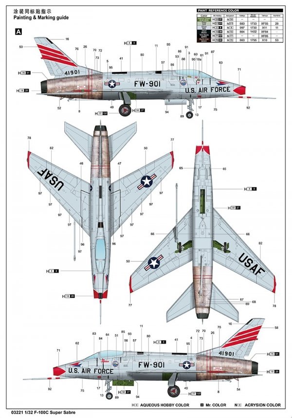 Trumpeter 03221 F-100C Super Sabre 1/32