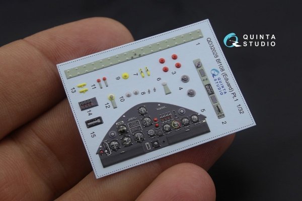 Quinta Studio QD32028 Bf 108 3D-Printed &amp; coloured Interior on decal paper (for Eduard kit) 1/32