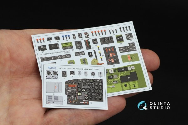 Quinta Studio QDS-32250  A-26C Invader 3D-Printed &amp; coloured Interior on decal paper (Hobby Boss) (with 3D-printed resin parts) 1/32