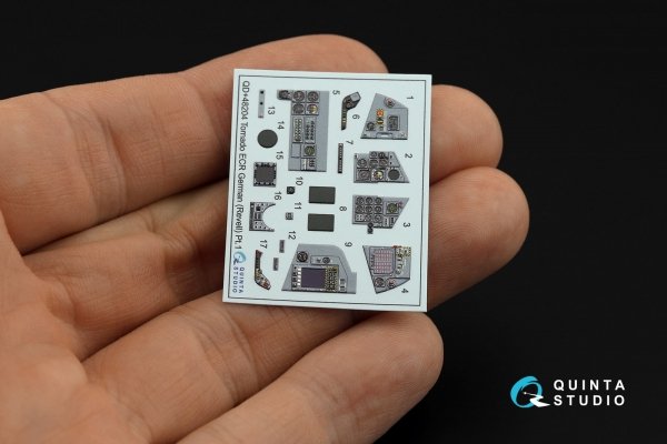 Quinta Studio QDS+48204 Tornado ECR German 3D-Printed &amp; coloured Interior on decal paper (Revell) (small version) (with 3D-printed resin parts) 1/48