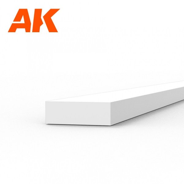 AK Interactive AK6521 STRIPS 1.00 X 3.00 X 350MM – STYRENE STRIP – (10 UNITS)