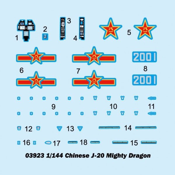 Trumpeter 03923 Chinese J-20 Mighty Dragon 1/144