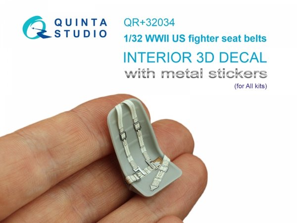 Quinta Studio QR+32034 WWII US fighter seat belts (with metal buckles) (All kits) 1/32