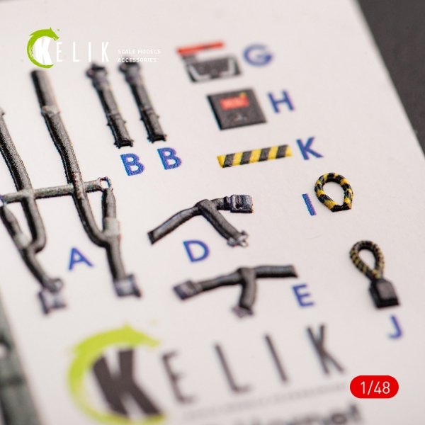 KELIK K48065 F-18C HORNET INTERIOR 3D DECALS FOR HASEGAWA KIT 1/48