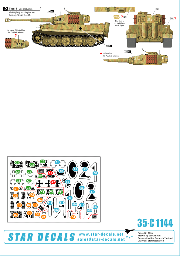 Star Decals 35-C1144 German Funklenk (Fkl) Panzers #2.1/35