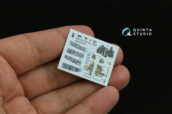 Quinta Studio QD+72168 Su-17M3 3D-Printed coloured Interior on decal paper (Modelsvit) (with 3D-printed resin part) 1/72