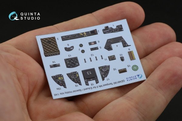 Quinta Studio QD48190 Tempest Mk.II 3D-Printed &amp; coloured Interior on decal paper (Eduard) 1/48