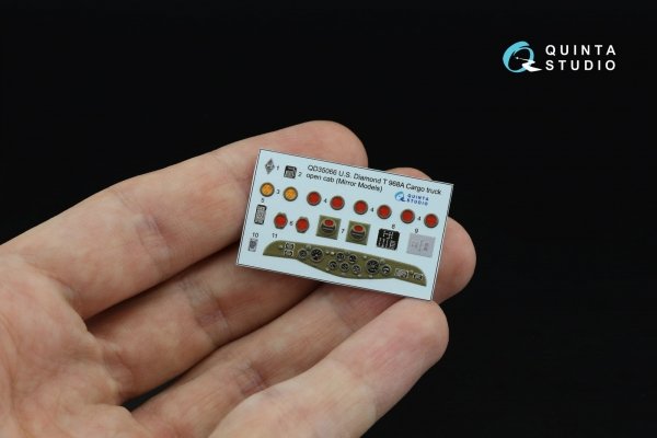 Quinta Studio QD+35066 U.S. Diamond T 968A Cargo truck (open cab) 3D-Printed &amp; coloured Interior on decal paper (Mirror Models) (with 3D-printed resin parts) 1/35