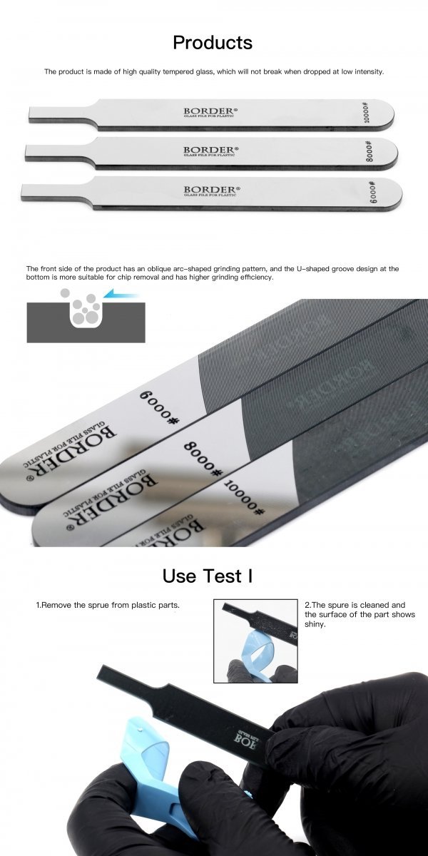 Border Model BD0006-3 Glass Polishing File 10000#
