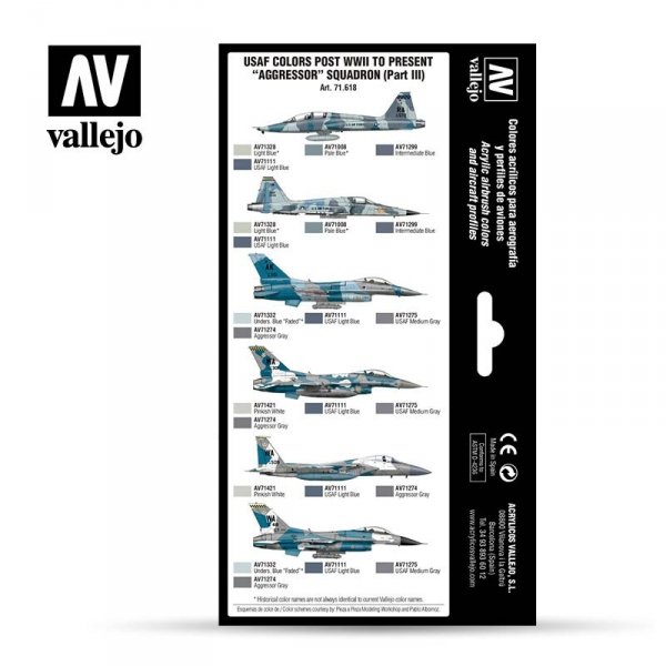 Vallejo 71618 USAF colors post WWII to present Aggressor Squadron Part III 8x17ml