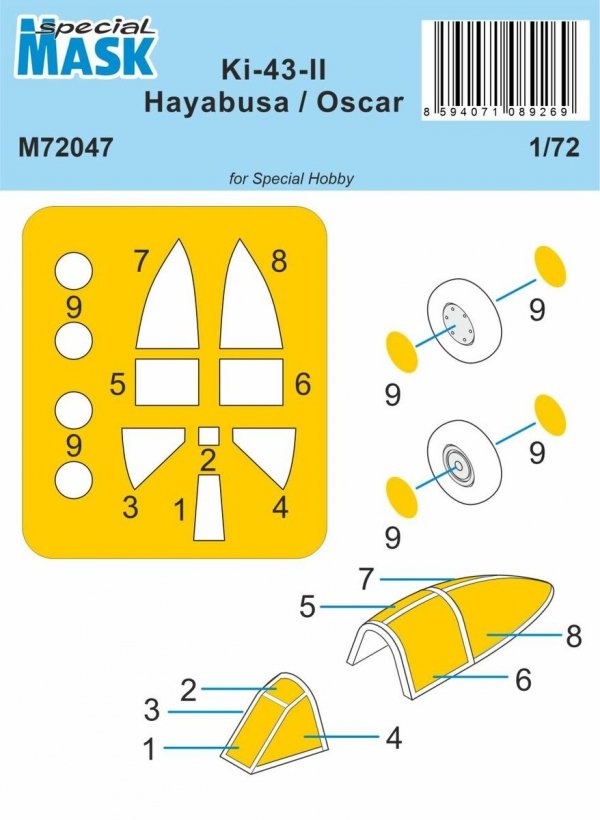 Special Hobby M72047 Ki-43-II Hayabusa Mask (For Special Hobby Kit) 1/72