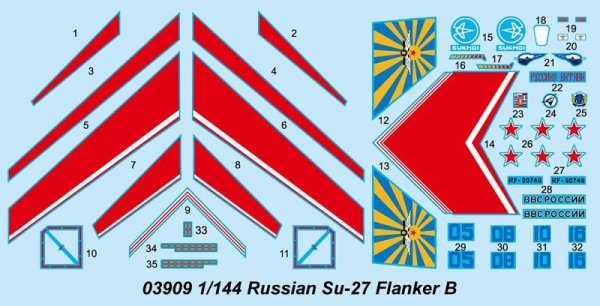 Trumpeter 03909 Russian Su-27 Flanker B 1/144