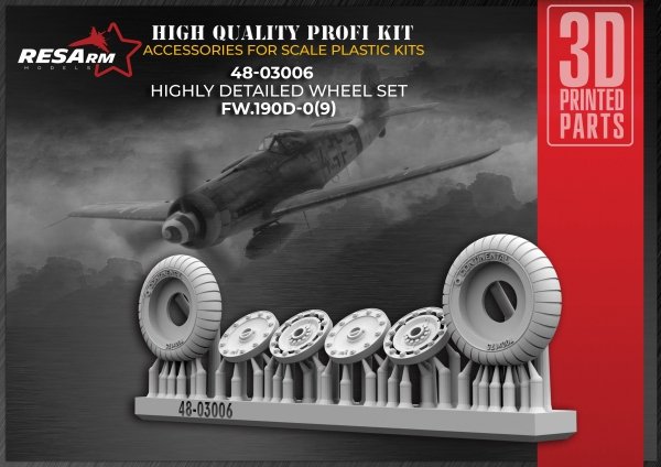 RESArm 48-03006 FW 190 VAR 1 - Wheels under load (3D resin printing) 1/48