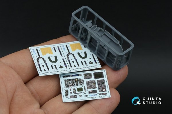 Quinta Studio QD+48483 Lynx HMA8 3D-Printed &amp; coloured Interior on decal paper ( Airfix )( with 3D-printed resin parts ) 1/48