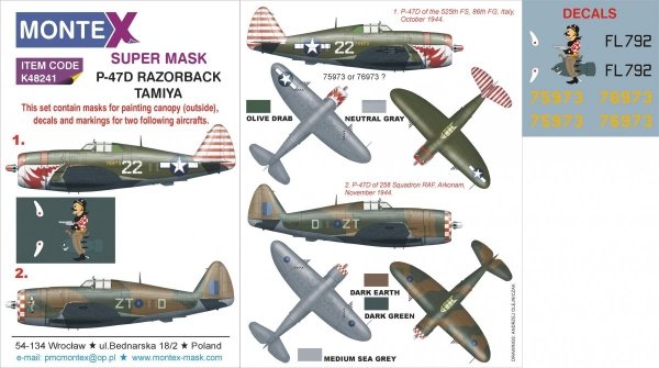 Montex K48241 P-47D RAZORBACK 1/48