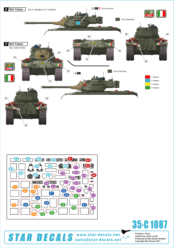 Star Decals 35-C1087 M47 Patton 3 1/35