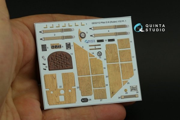 Quinta Studio QD32112 Pfalz D.III 3D-Printed &amp; coloured Interior on decal paper ( Roden ) 1/32